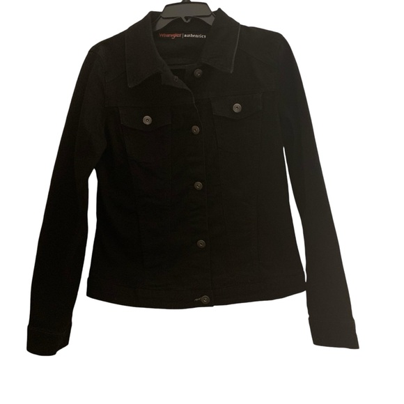 Wrangler Jackets & Blazers - 🛑SOLD Black Denim Jacket Women’s M. Wrangler Authentics Brand